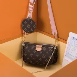 Bolsa feminina de alta qualidade, caixa original, código de data, bolsa de ombro, mensageiro, corpo cruzado, número de série, três em um, carteira, louiselies, vittonlies