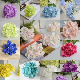 装飾的な花の花輪30pcs/lot Hydrangea Head diy Flowerspiecesバックグラウンドホーム装飾ドロップデリバリーガーデンFES DH08L