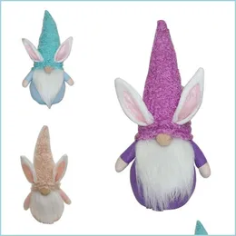 Outras festa festivas abastecem a páscoa coelhinho gnomo sem rosto dwarf boneca de pelúcia rabbit anões de férias de férias na decoração de eventos de primavera homd dhglu