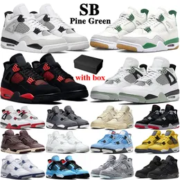 4 Jumpman 4s Basketball Shoes with Box Women Men Sb Pine Green Kaws Military Black Cat Infrared University Blue Oreo Seafoam Red Thunder Mens Trainers Sneakers