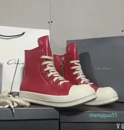 Rick buty kobiety czerwone skórzane buty Owens skórzane luksusowe trampki streetwear Hip Hop Men's Casual 33