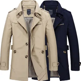 Herren Trenchcoats 100 Baumwolle 2023 Frühling Business Lange Jacke Qualität Lässige Windjacke Herren Mantel Herren Mantel Plus Größe 5xl 230331