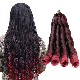 Accessori per capelli treccia all'uncinetto stile pony da 24 pollici Riccioli francesi Estensione sintetica dei capelli Capelli intrecciati ricci