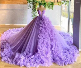 Party Dresses Elegant Puffy Prom With Long Train Arabic Ball Gown Evening Dress Lebanon Dubai Middle East Robe Women Night Gowns