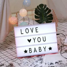A6 Size LED Combination Night Light Box Lamp DIY Letters Cards