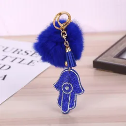 Keychains Mix Colors Wholesale Antique Hamsa Fatima Hand & Rhinestone Charms Palm Keychain Fashion For Car Key Ring Accessories