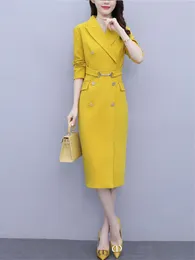 Casual Dresses Spring Office Clothes Women M-5XL Business Temperament Suits Buttocks Fashion Slim Blazer Dress Female Robes zh248 230331