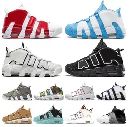 96 More Mens Basketball Shoes Uptempos Tri-Color Scottie Pippen Total White Sunset Multi-Color Black Bulls Renowned Rhythm Raygun air Mens Women Sneakers