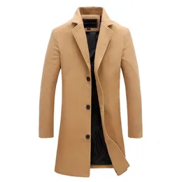 남성용 트렌치 코트 싱글 가슴 코트 재킷 단색 바람막이 가디건 외투 chaquetas hombre 230331