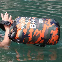 Outdoor Camouflage impermeabile Dry Bag Portable Rafting Diving Dry Bag Sacco PVC Borse da nuoto per River Trekking 2/5/10/15/20 / 30L W7fh #