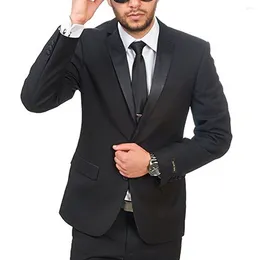 メンズスーツ2023ブラックウェディンググルームトゥーテードフォーマルスタイルスリムフィットメンスツ2ピースビジネスセットジャケットパンツ男性ファッション
