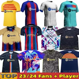 23 24 Barcellona New Style Player Fan Version Maglie da calcio Lewandowski Home White Away Third Yellow 4th 4th Rosalia 2022 Shirt da calcio uomini