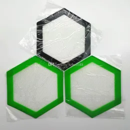 MAT WAX PAD SILICONE MAT KVALITET FDA Matkvalitet Återanvändbar non Stick Concentrate BHO Vax Slick Oil Hexagon Form Värmebeständig glasfiber