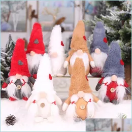 Dekoracje świąteczne pluszowa zabawka szwedzka gnome lasowy man ozdoby lalki dla dzieci Skandynawii nordyckie zabawki karłowate upuszczenie dostawy do domu dhcqr