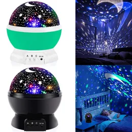 Nocne światła urocze gwiazdy projektor LED gwiaździsty nieba lampa obracająca światło Kawaii dla dzieci dla dzieci dziewczynki sypialnia dekoracje USB/bateria P230331