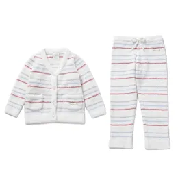 Pajamas Japanese Pique Soft Snowman Pajamas gp Stripe Baby Home Suit for Girls and Boys 230331