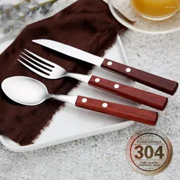 Geschirr-Sets 4-teiliges westliches Edelstahl-Besteck-Set Abendessen Gabel Messer Löffel Besteck Geschirr Küche Steakmesser