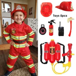 Cosplay Halloween Fireman Cosplay Costume For Kids Boys Girls Carnival Party Sam Fireman Uniform Carnival Toys Outfits Work Clothing 230331