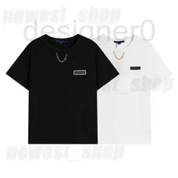 Men's T-Shirts popular mens t shirts T shirt designer luxury classic metal chain 3D silicon badge tshirts Tshirt Womens t-shirt simple Casual tee tops 7QW2