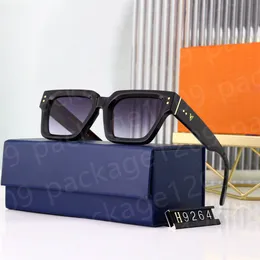 2023 Diseñador de marca Gafas de sol de gafas de sol Mujeres Mujeres Piloto Piloto UV400 Eyewear Classic Beach Outdoor Sport Gafas de sol lente de vidrio cuadrado con 9264
