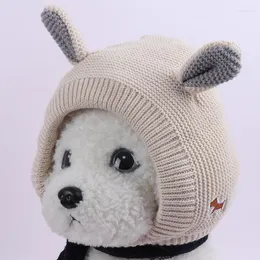 Dog Apparel Ears Design Pet Hats Winter Warm Windproof Plush Lining Knitted Puppy Kitten Po Props Supplies