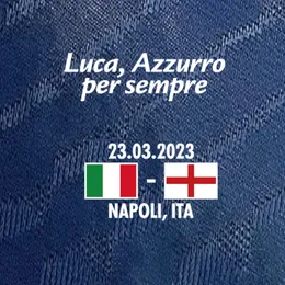 Souvenirs Collectable 2023 Italia Partita Dettagli Italia Vs Inghilterra Luca Azzurro Per Sempre Personalizza Partita Partita Data Testo Trasferimento termico Iron Socer Patch