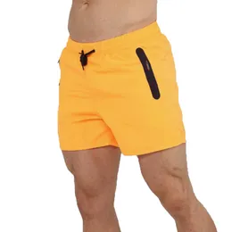 Shorts masculinos de verão zíper sólido de bolso listrado esportes casuais de cordão correndo shorts retos calças de praia