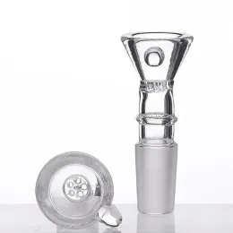 Acessórios de cachimbo de cachimbo de vidro erva -vidro fumando bong slider tigela de funil tigela de 14 mm de 14 mm com 6 buracos tela de favo de mel 14 mm articulação macho