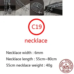 C19 S925 Sterling Silver Necklace مخصصة للأزياء الشرير الهيب هوب نمط متعدد الاستخدام