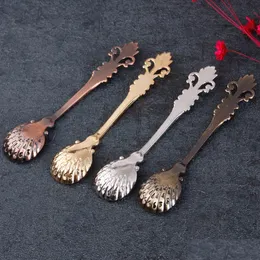 Spoons 1Pc Kitchen Retro Luxury Coffee Spoon Sugar Tea Dessert Cutlery Alloy Tableware 98Mm 251441 Drop Delivery Home Garden Dining Dheni