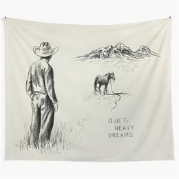 Tapestries Zach Bryan Quiet Heavy Dreams Tapestry Wall Hanging Art for Bedroom Living Room Decor Party Backdrop 230330