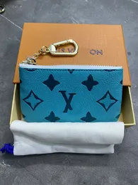 Hio Quality Luxurys Designers Key Protable P0uch Wallet Classic Man/Women Coin Base Bag مع حقيبة غبار وصندوق هدية بني