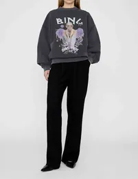 Плюс размер AB Женская дизайнерская толстовка Harvey Crew с принтом мытая толстовка со снежным цветком Хлопок Модный свитер Пуловер Спортивная рубашка