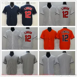 Movie College Baseball Wears Jerseys Stitched 12 FranciscoLindor Slap All Stitched Name Number Away Breathable Sport Sale High Quality