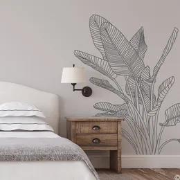 Wall Stickers Large Bird of Paradise Tropical Plant Wall Decal Geometric Flower Tree Wall Decal Children's Room Living Room Vinyl Decoration 230331
