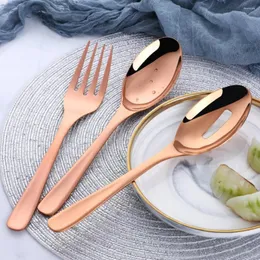 Dinnerware Sets 1 Set Stainless Steel Flatware Heat-resistant Anti-rust Salad Server Cutlery For Dinner