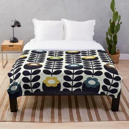 Battaniyeler Orla Kiely Çiçekler Tasarımı Battaniye Battaniye Yaratıcı Baskılı Yumuşak Banyo Yatakta Dört Sezon Açık Yatak Dikkatini