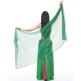 Stage Wear 2023 Belly Dance Costume Dancing Silk Shawl Veil 210x95cm 12 Colors Bellydance Sequins Scarf Accessories