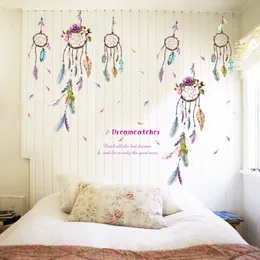 Naklejki ścienne Kolor Feather Fantasy Catcher Wall Nackarzka Naklejka Naklejka odpowiednia do sklepu biurowego Studiowanie Dekoracja domu DIY PVC Malowanie ścian 230331