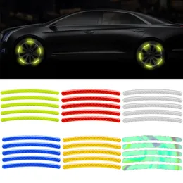 20pcs Odblaskowe paski samochodowe Motocyklowe koła Piaste Koniaste Stylowanie naklejka naklejka Auto Moto Decor Accesorios