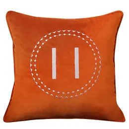 Light Luksusowa sofa poduszki skrzynki na salon hotel hotel nocny poduszka pomarańczowa haft haftowe oparte na poduszce bez jakości rdzenia