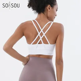 Altre mutandine SOISOU Nylon Top Donna Reggiseno Donna sexy Biancheria intima traspirante Fitness Yoga Sport per palestra 26 colori 230331