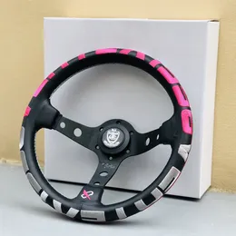 320mm Vertex pink Leather Deep Dish Modified Steering Wheel Car Racing Performance Tuning Sports driving wheel