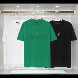 Męskie koszulki popularne 2023 designerskie mężesne koszulka koszulka luksusowy klasyczny druk literowy 3D Kolor Rainbow Back Green haft tshirts proste dopasowanie TEE TOP M0PA