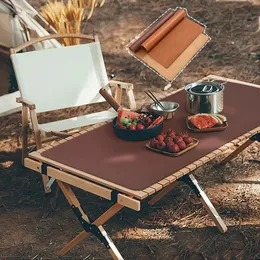 Portable Folding Wooden effect Camping Table Picnic BBQ Egg Roll Outdoor  Fold