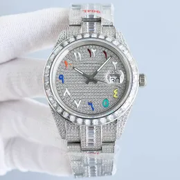 Rainbow Diamond Ring Mouth Watches 41mm With Diamond-studded Steel Diamond-studded Steel Bracelet Sapphire Women Business Waterproof Wristwatches Montre de Luxe