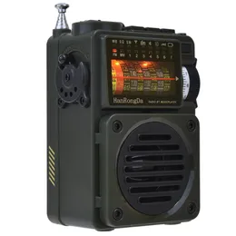 Radio Hanrongda 700 Portable 10Band Bluetooth Plugin Memory Infällbar antenn stöder TF -kort Mekanisk inställning 230331