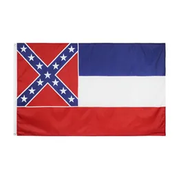 Bannerflaggor 3x5ft Mississippi State Flag MS 150x90cm Polyester Två sidor tryckt USA Södra HHA1411 Drop Delivery Home DHRMZ