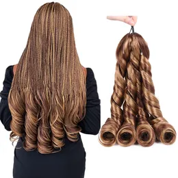 ポニースタイルの編組髪24インチ合成カネカロン繊維ルーズボディボディスパイラルスペインの拡張フレンチカーリー編組髪
