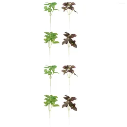 장식용 꽃 8 pcs 홈 장식 인공 민트 줄기 북유럽 잎 꽃 diy 페퍼민트 식물 꽃병 모방